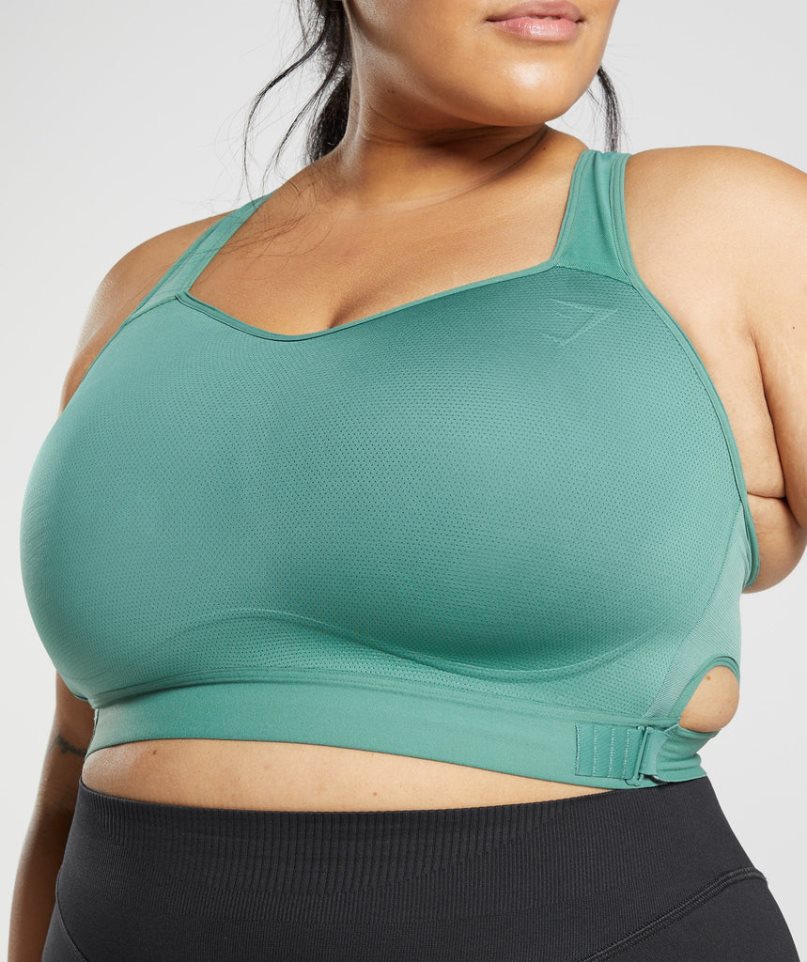 Women's Gymshark Racerback High Support Sports Bra Green | CA 87D015